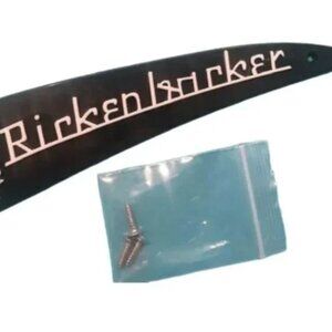 Black Rickenbacker Truss Rod with RAISED WHITE LETTERS